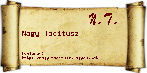 Nagy Tacitusz névjegykártya